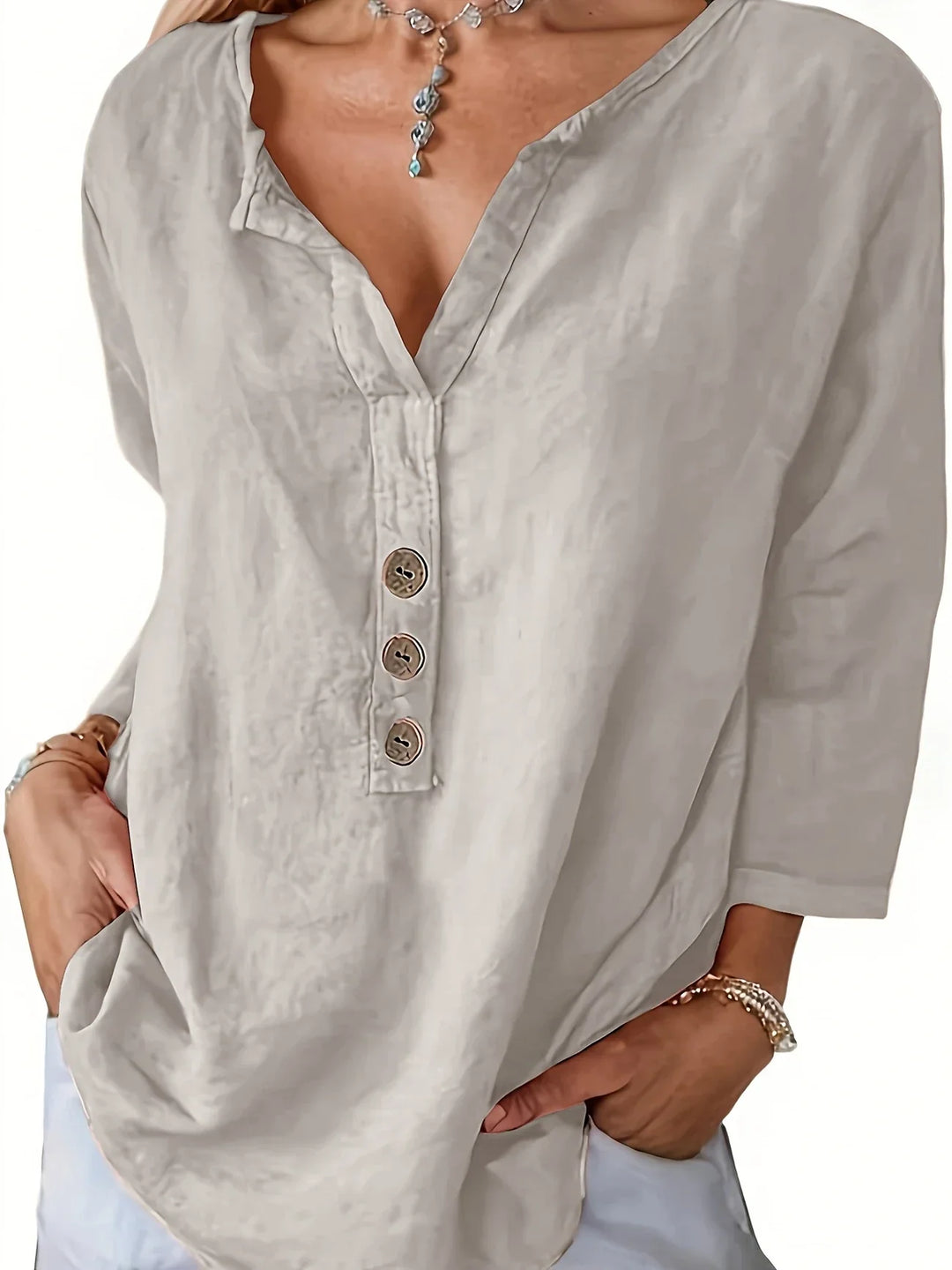 Solénya™ | Cotton-Linen Blouse