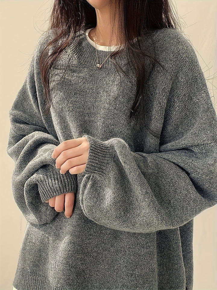 Monroe™ - CLASSIC CREW NECK LONG SLEEVE SWEATER