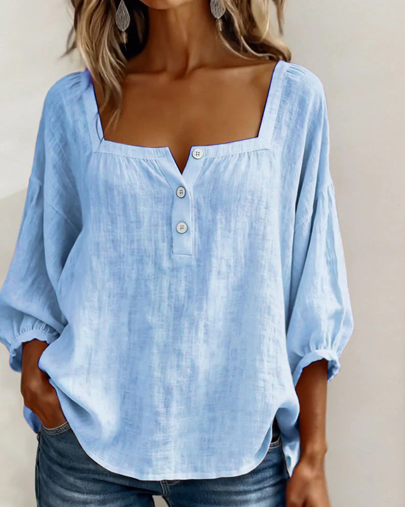Sherri™ | Elegant Square Neck Blouse