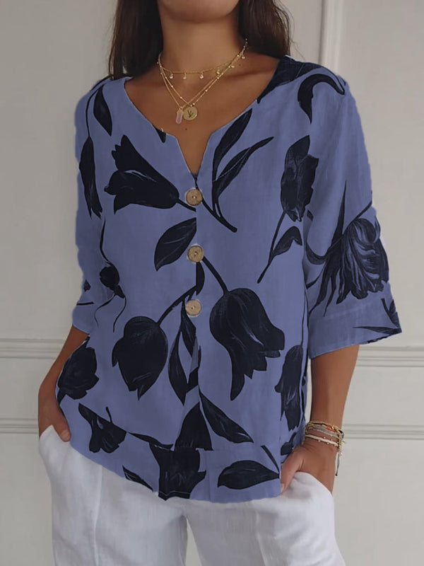 Despoina™ | Button-up Floral Top