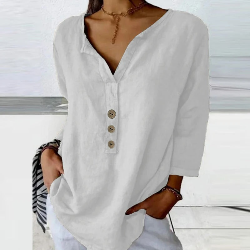 Solénya™ | Cotton-Linen Blouse