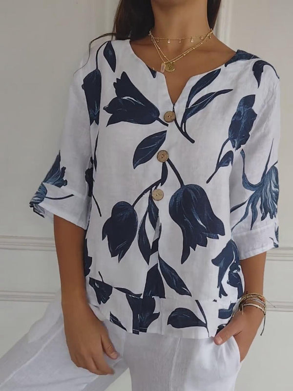 Despoina™ | Button-up Floral Top