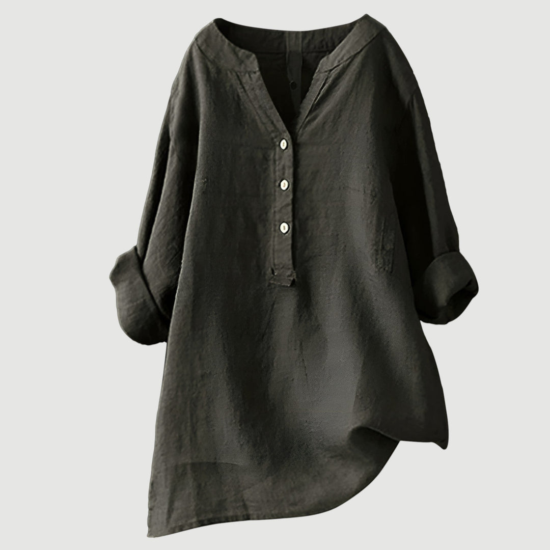Harriet | Relaxed Button Linen Blouse