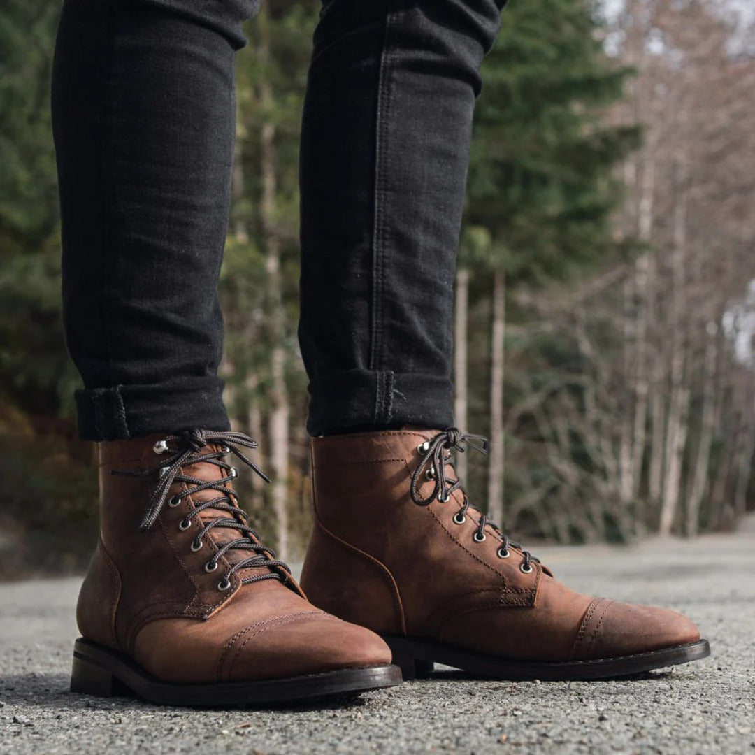 LEATHER LACE BOOTS