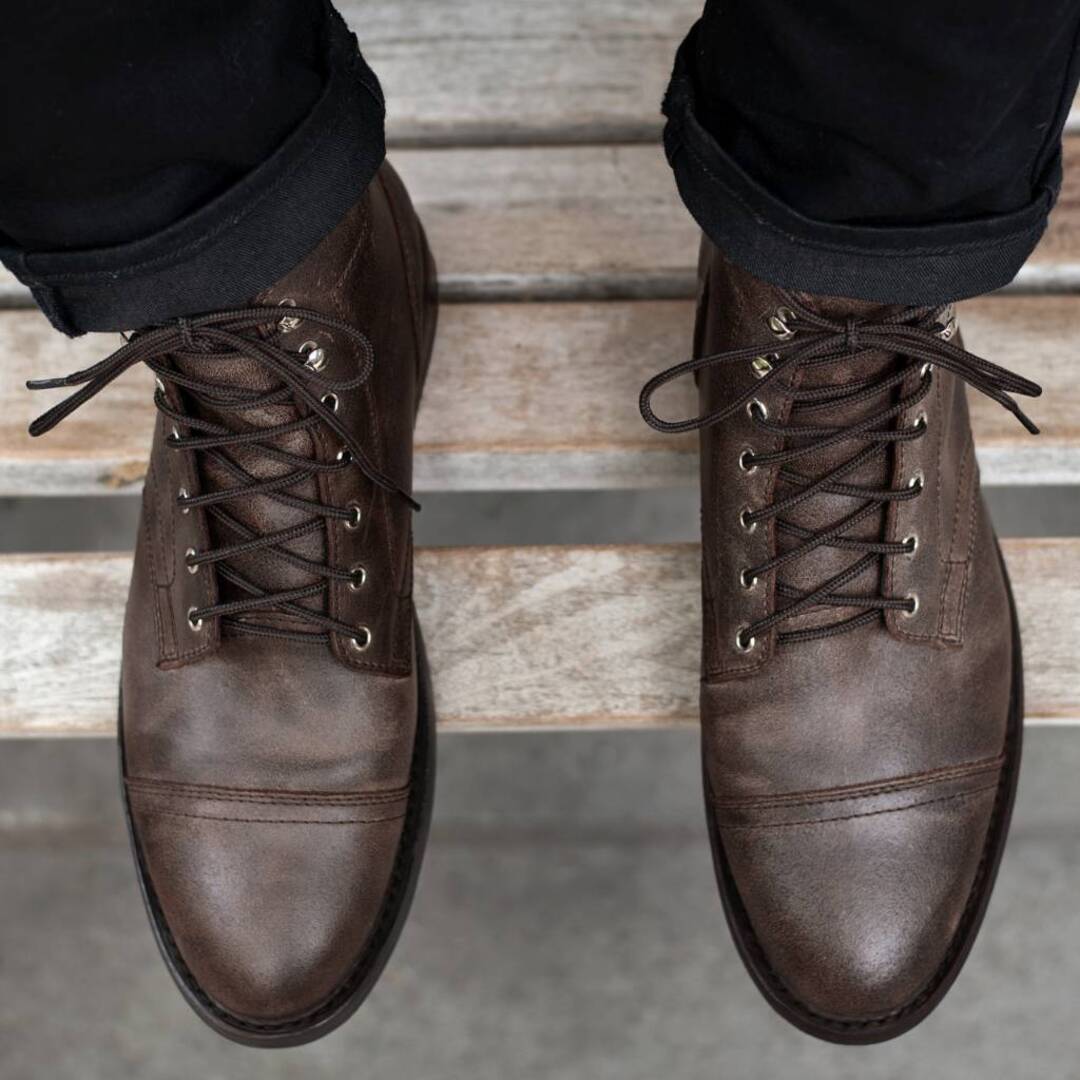LEATHER LACE BOOTS