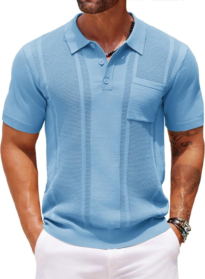 Dave - Casual Textured Knit Polo | By Julian & Claire Toronto