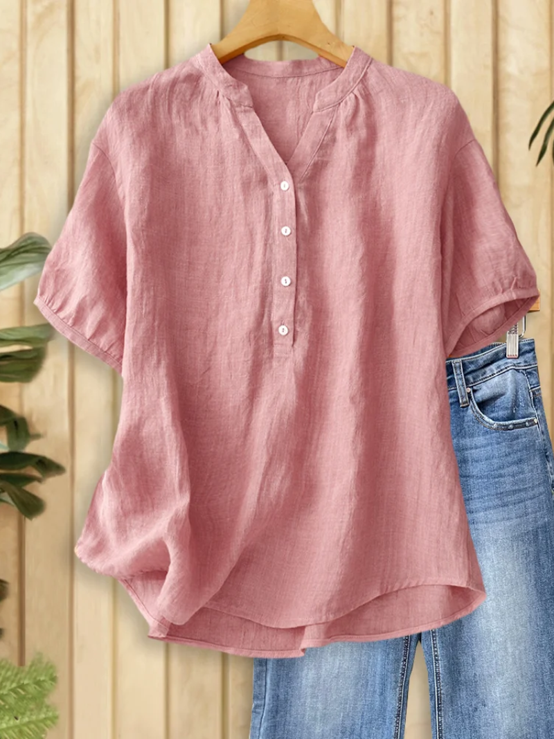 Heather™ | Clean Cut V-Neck Blouse