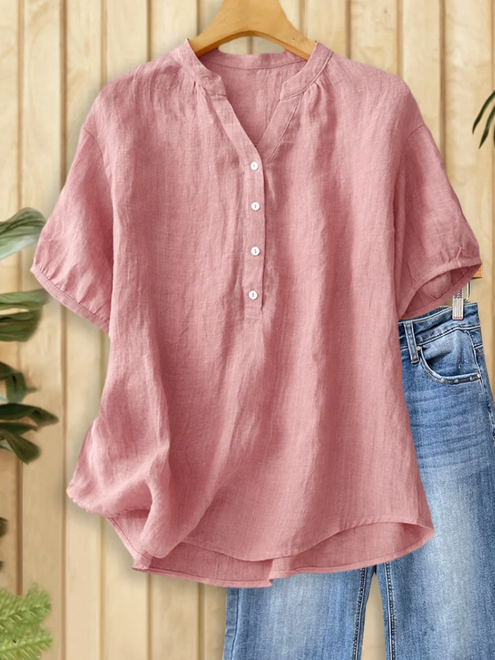Heather™ | Clean Cut V-Neck Blouse
