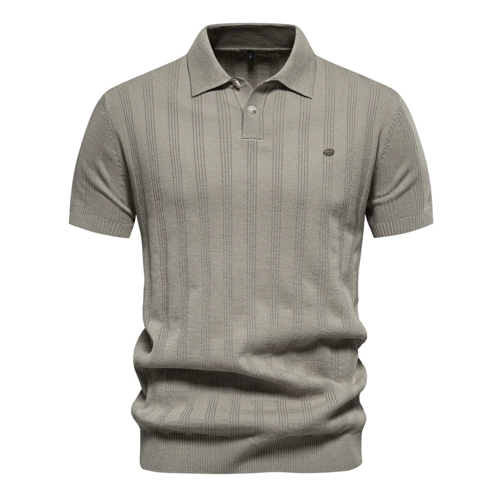 Brady - Classic Ribbed Knit Polo Shirt | By Julian & Claire Toronto