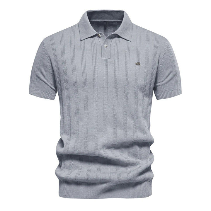 Brady - Classic Ribbed Knit Polo Shirt | By Julian & Claire Toronto