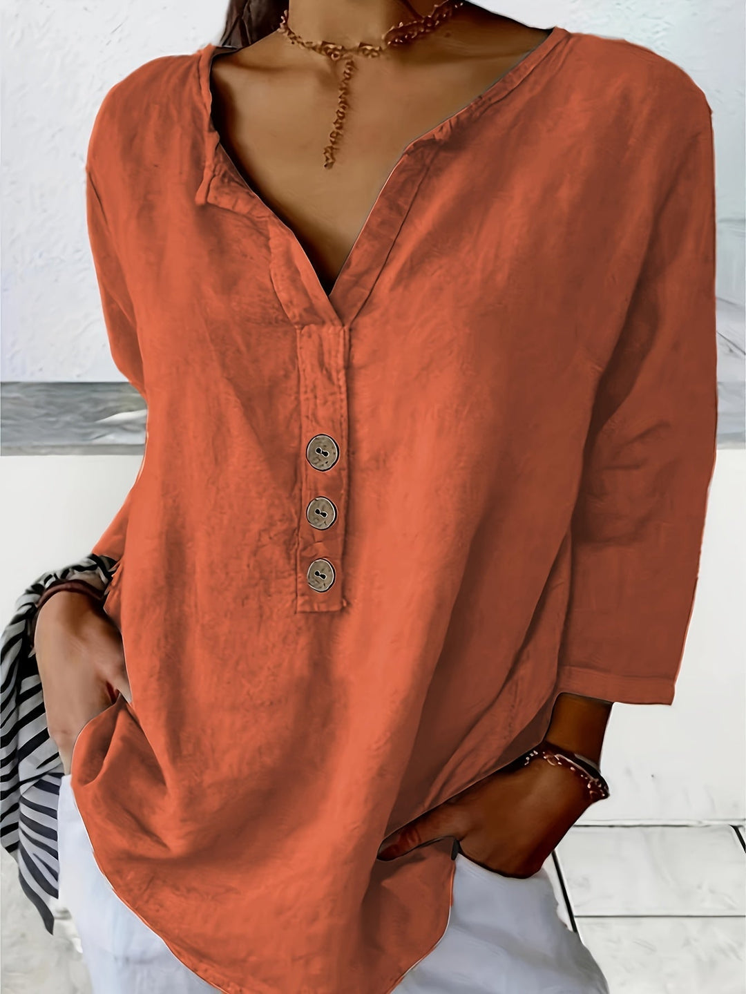 Solénya™ | Cotton-Linen Blouse