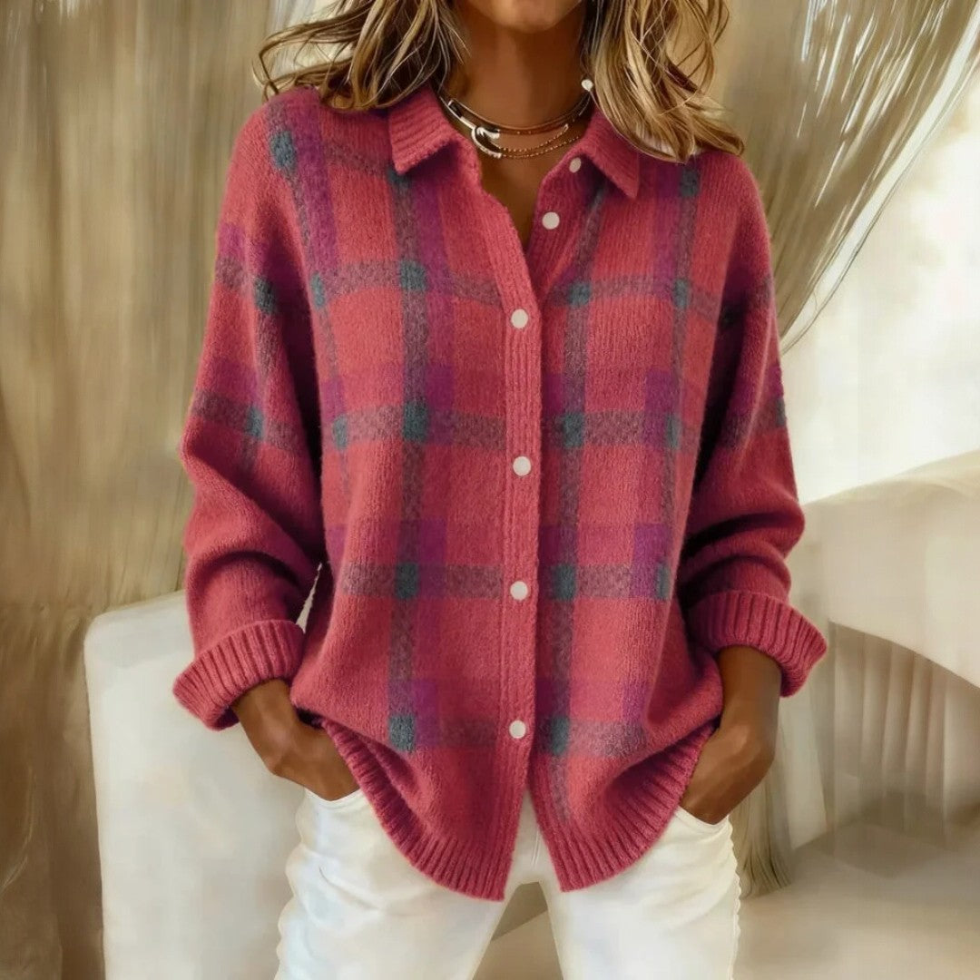 Janette™ | Checked Knit Jumper