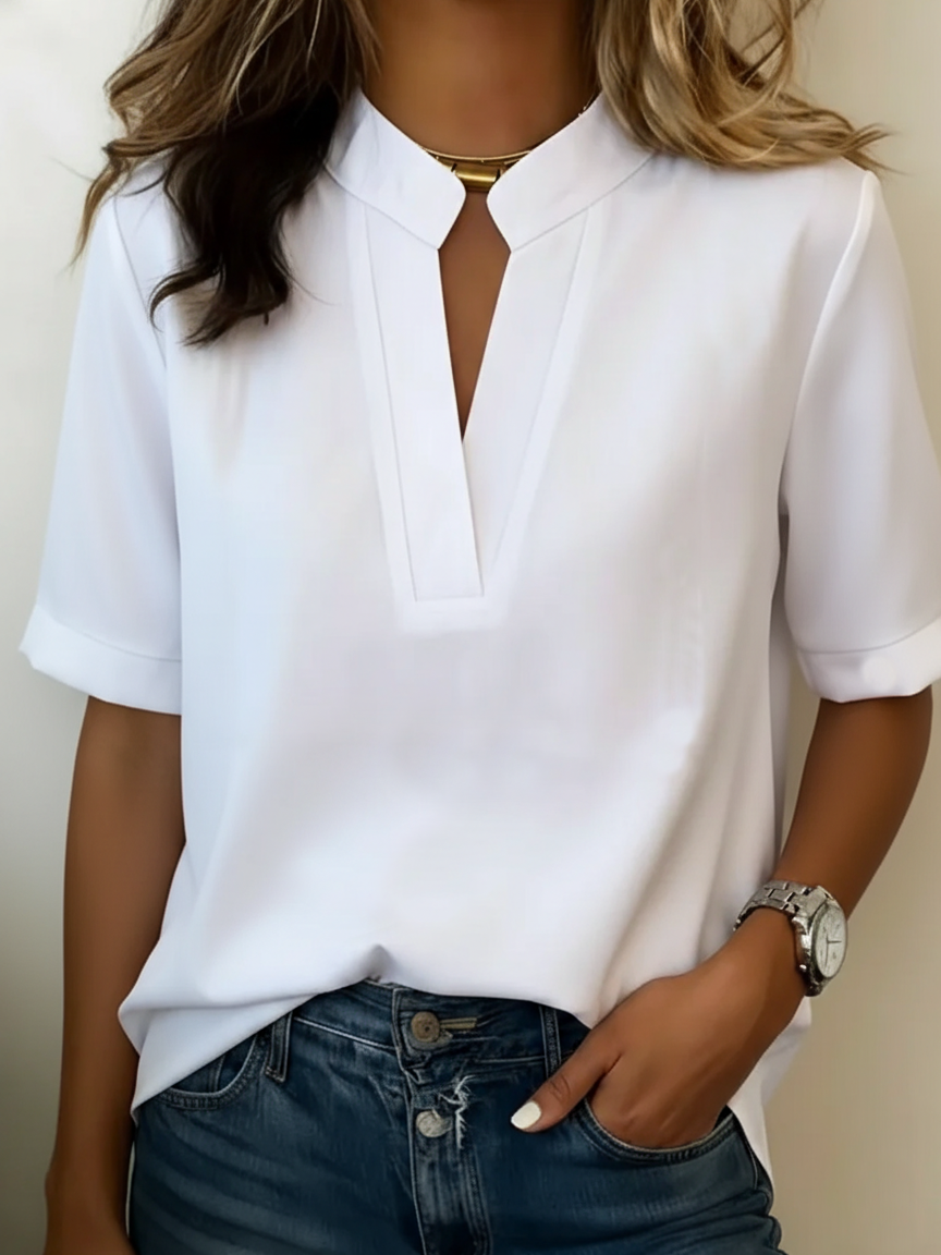 Frances™ | Elegant Blouse with Refined Collar