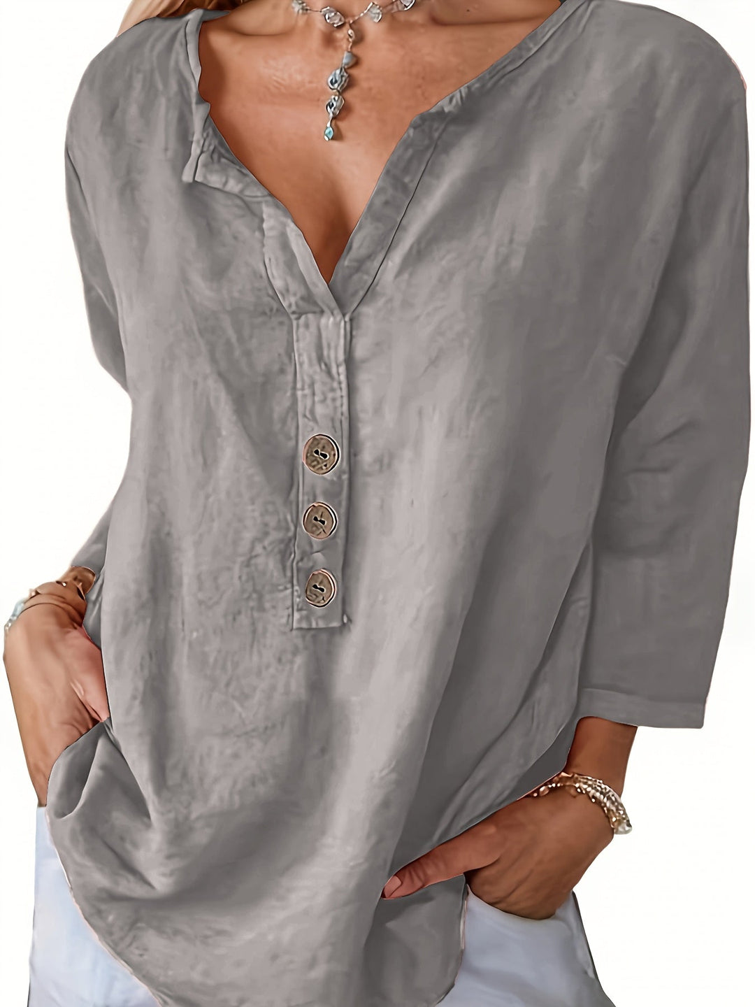 Solénya™ | Cotton-Linen Blouse