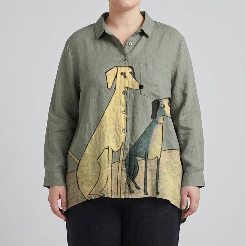 Amélie™ | Elegant Linen Summer Blouse