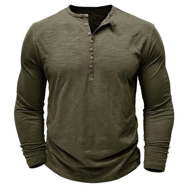 Gerald - Classic Long Sleeve Henley Shirt | By Julian & Claire Toronto