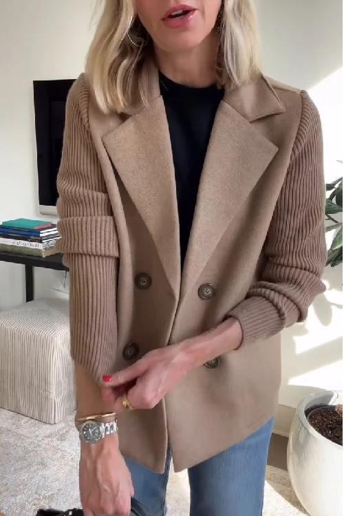 Leanor - Timeless Knit-Sleeve Blazer