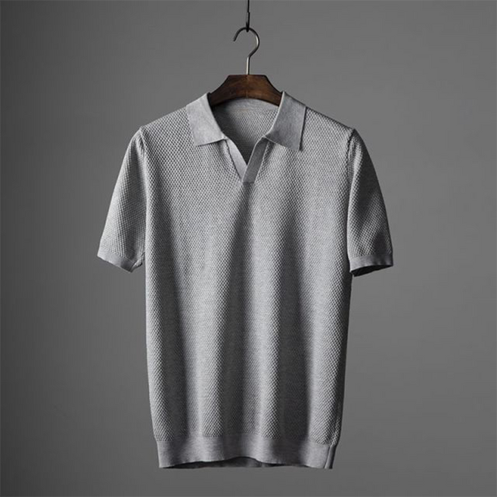 Russel - Lightweight Textured Polo Shirt | By Julian & Claire Toronto