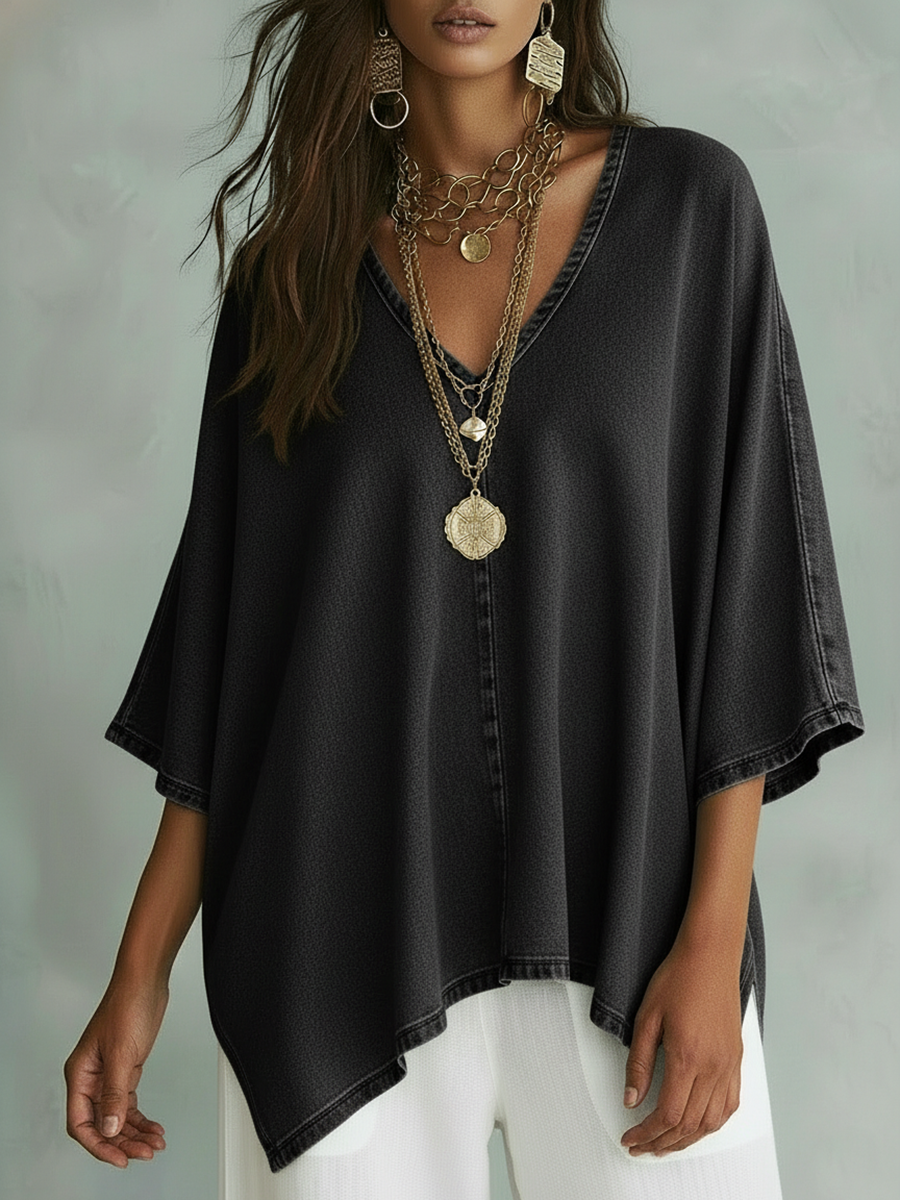 Margot™ | Denim V-Neck Shirt