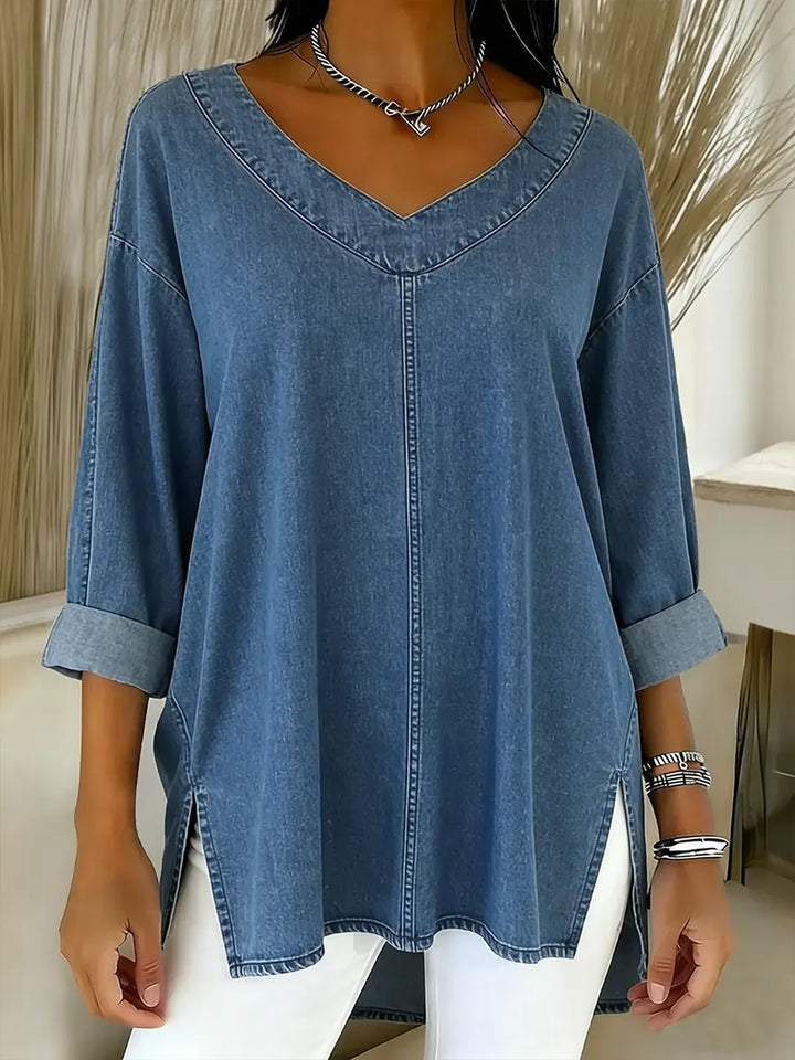 Adèle™ | Washed Denim Top