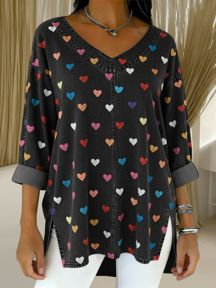 Soraya™ | Denim V-Neck Top
