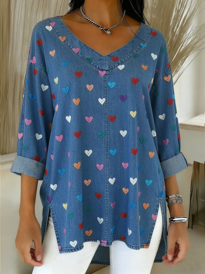 Soraya™ | Denim V-Neck Top