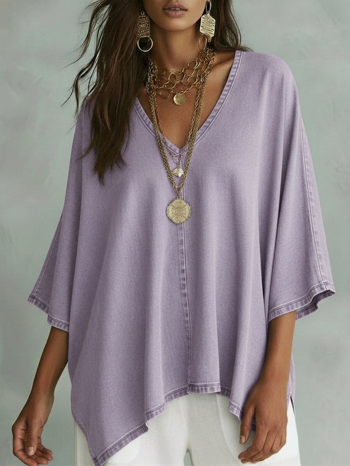Margot™ | Denim V-Neck Shirt