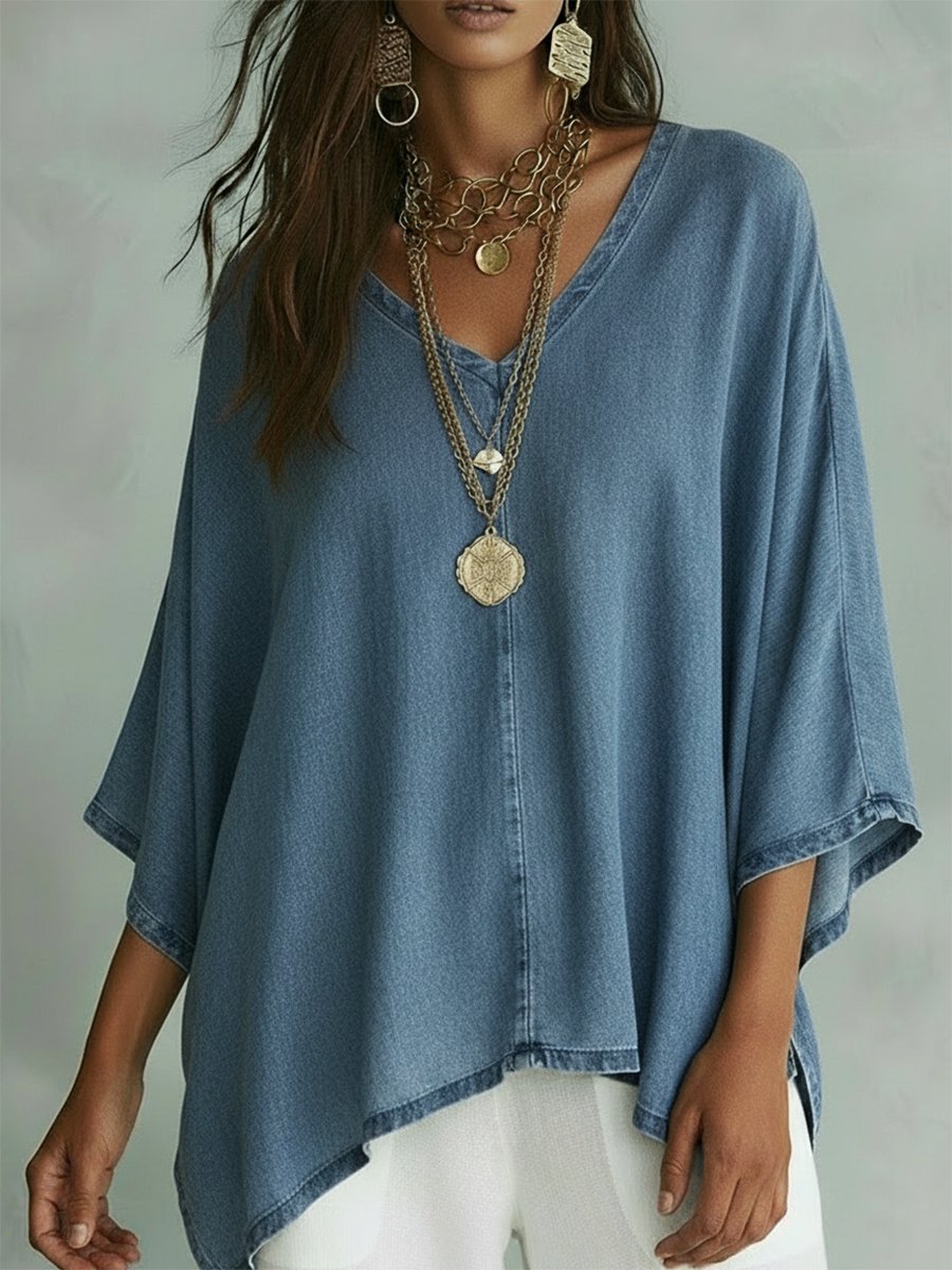 Margot™ | Denim V-Neck Shirt