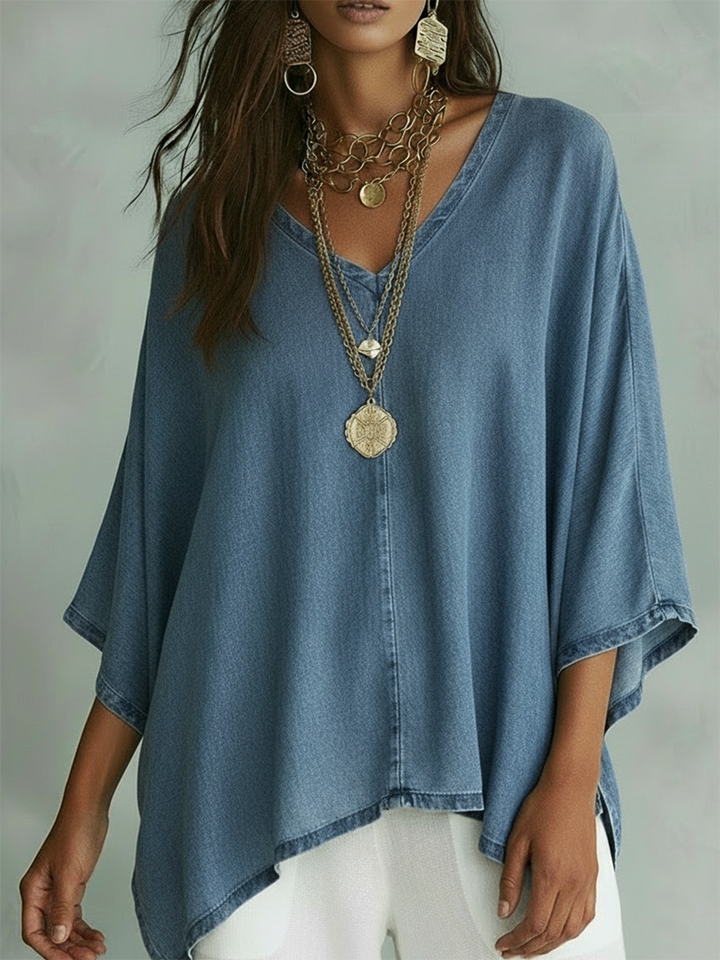 Margot™ | Denim V-Neck Shirt