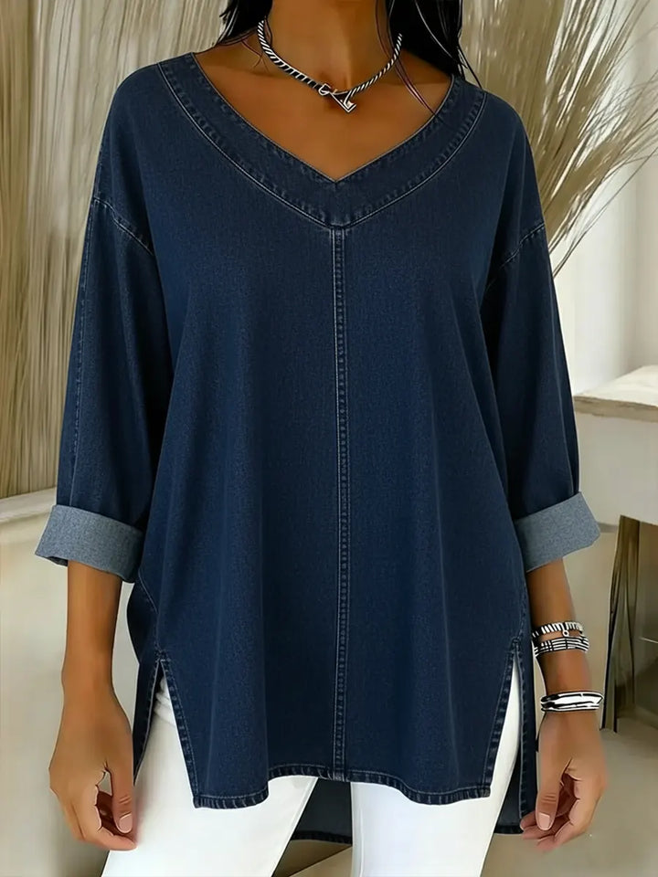 Adèle™ | Washed Denim Top