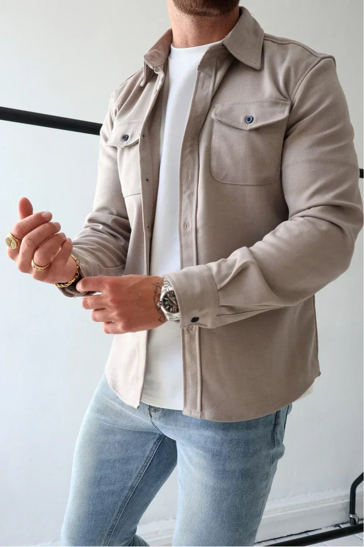Shirt Jacket for Men - Button-Up Overshirt