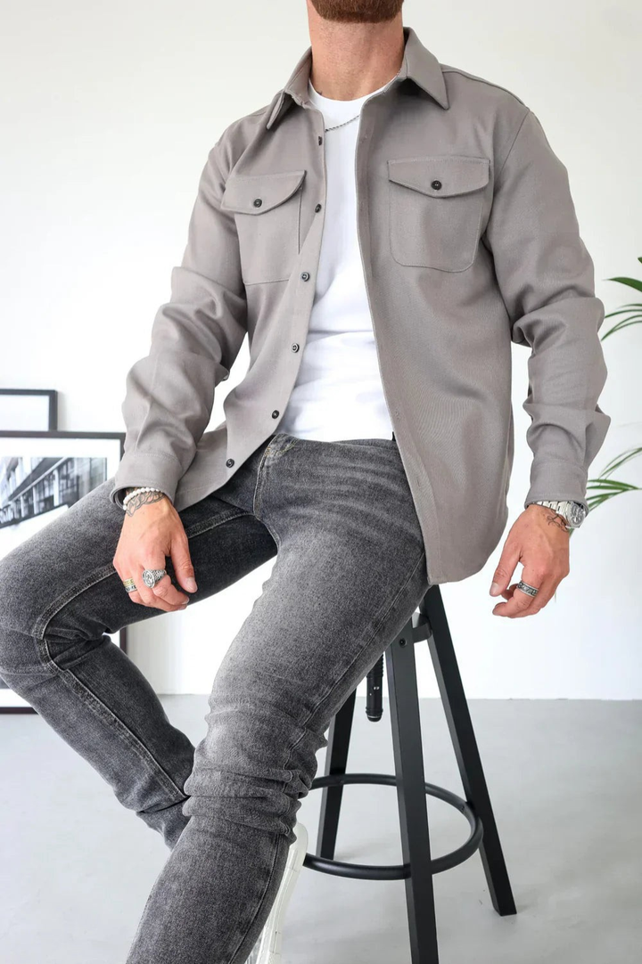 Shirt Jacket for Men - Button-Up Overshirt
