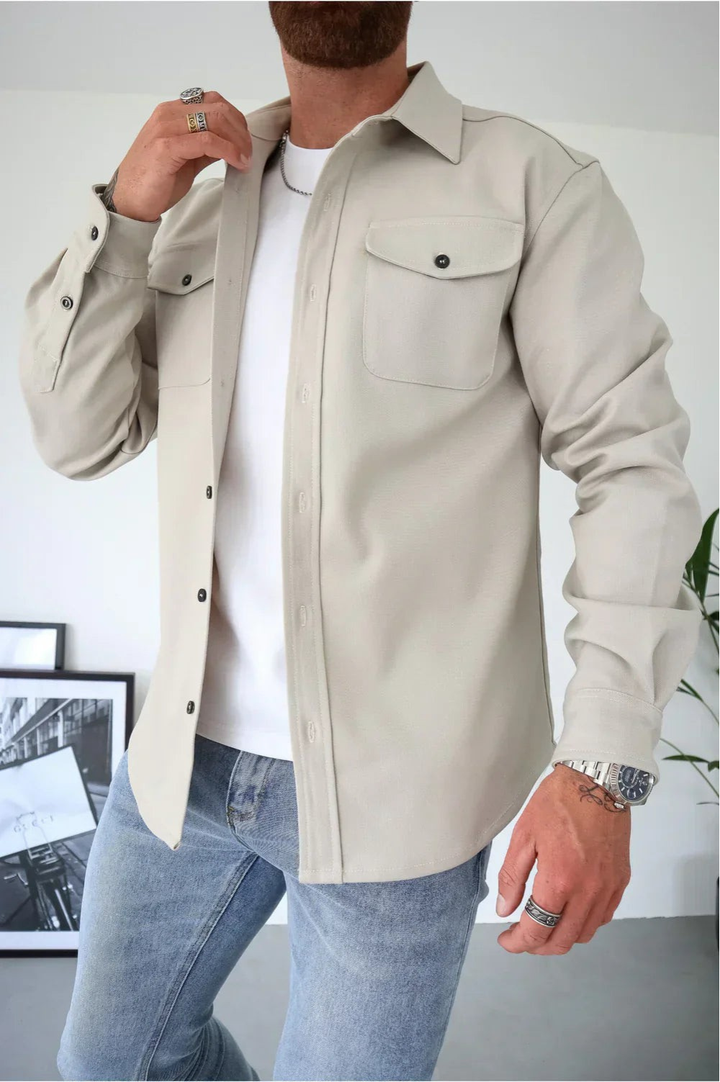 Shirt Jacket for Men - Button-Up Overshirt