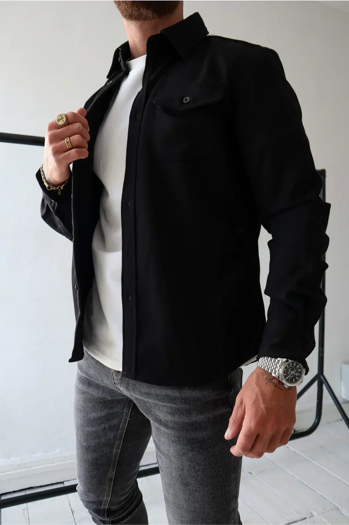 Shirt Jacket for Men - Button-Up Overshirt